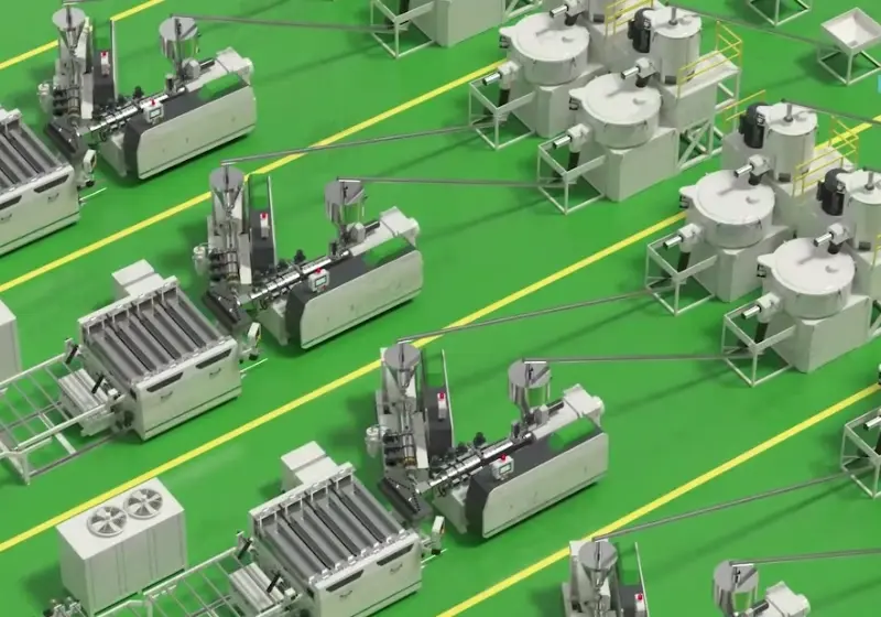 江苏帝翔PVC发泡板挤出生产线三维动画制作