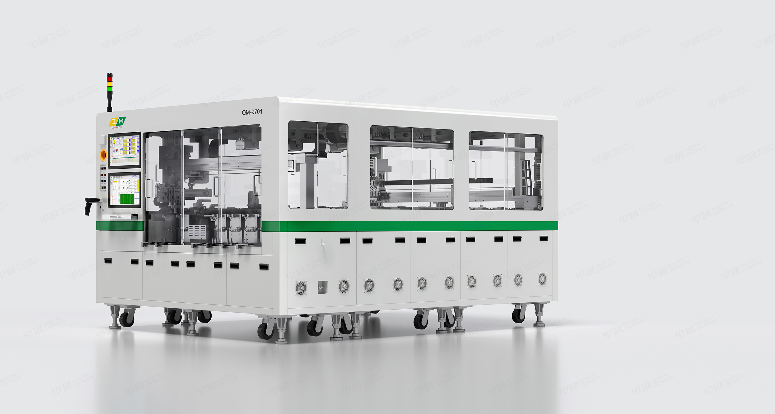 图片三维渲染,图片精修,半导体设备三维渲染,自动化设备图片精修,乾鸣QM-AUTO半导体自动化设备,图片三维渲染精修,制作公司