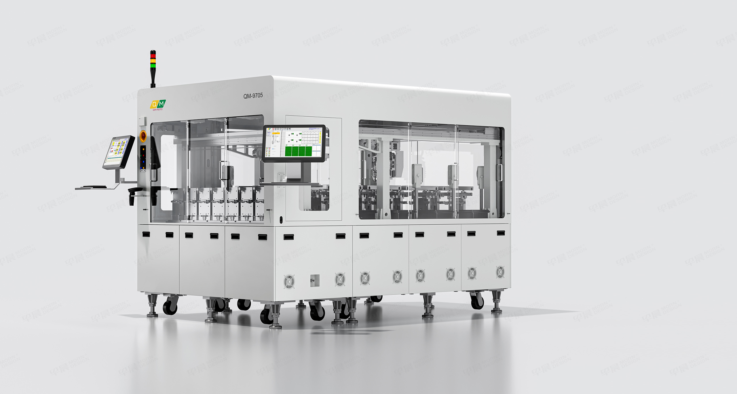 图片三维渲染,图片精修,半导体设备三维渲染,自动化设备图片精修,乾鸣QM-AUTO半导体自动化设备,图片三维渲染精修,制作公司