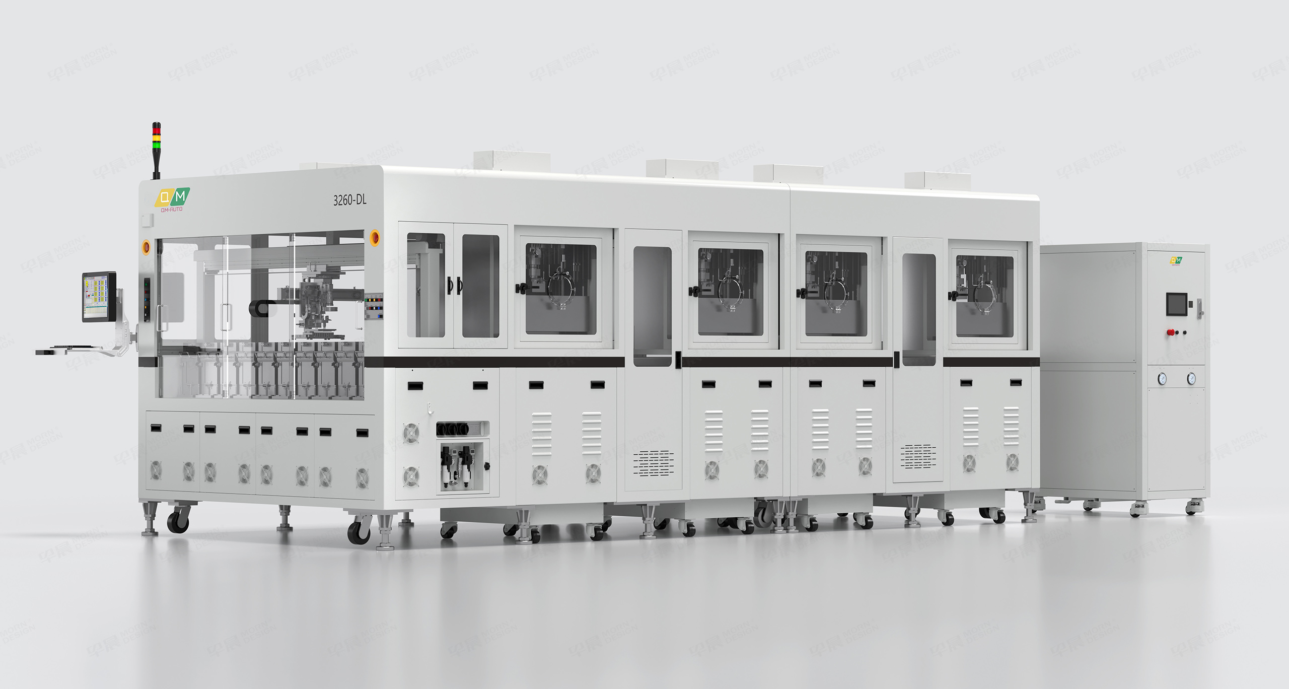 图片三维渲染,图片精修,半导体设备三维渲染,自动化设备图片精修,乾鸣QM-AUTO半导体自动化设备,图片三维渲染精修,制作公司