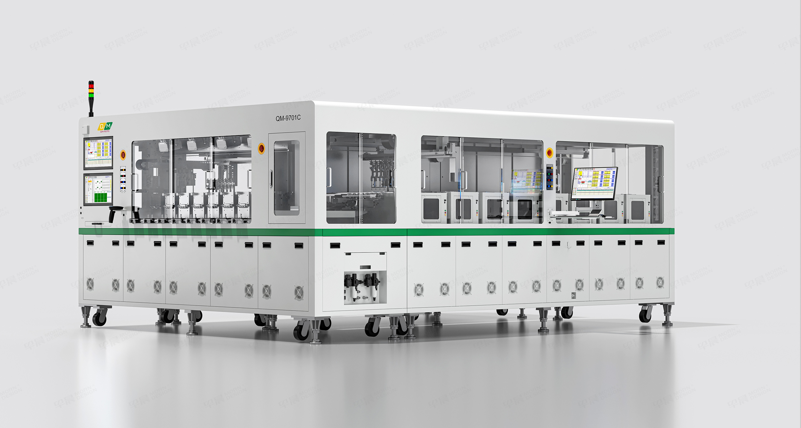 图片三维渲染,图片精修,半导体设备三维渲染,自动化设备图片精修,乾鸣QM-AUTO半导体自动化设备,图片三维渲染精修,制作公司