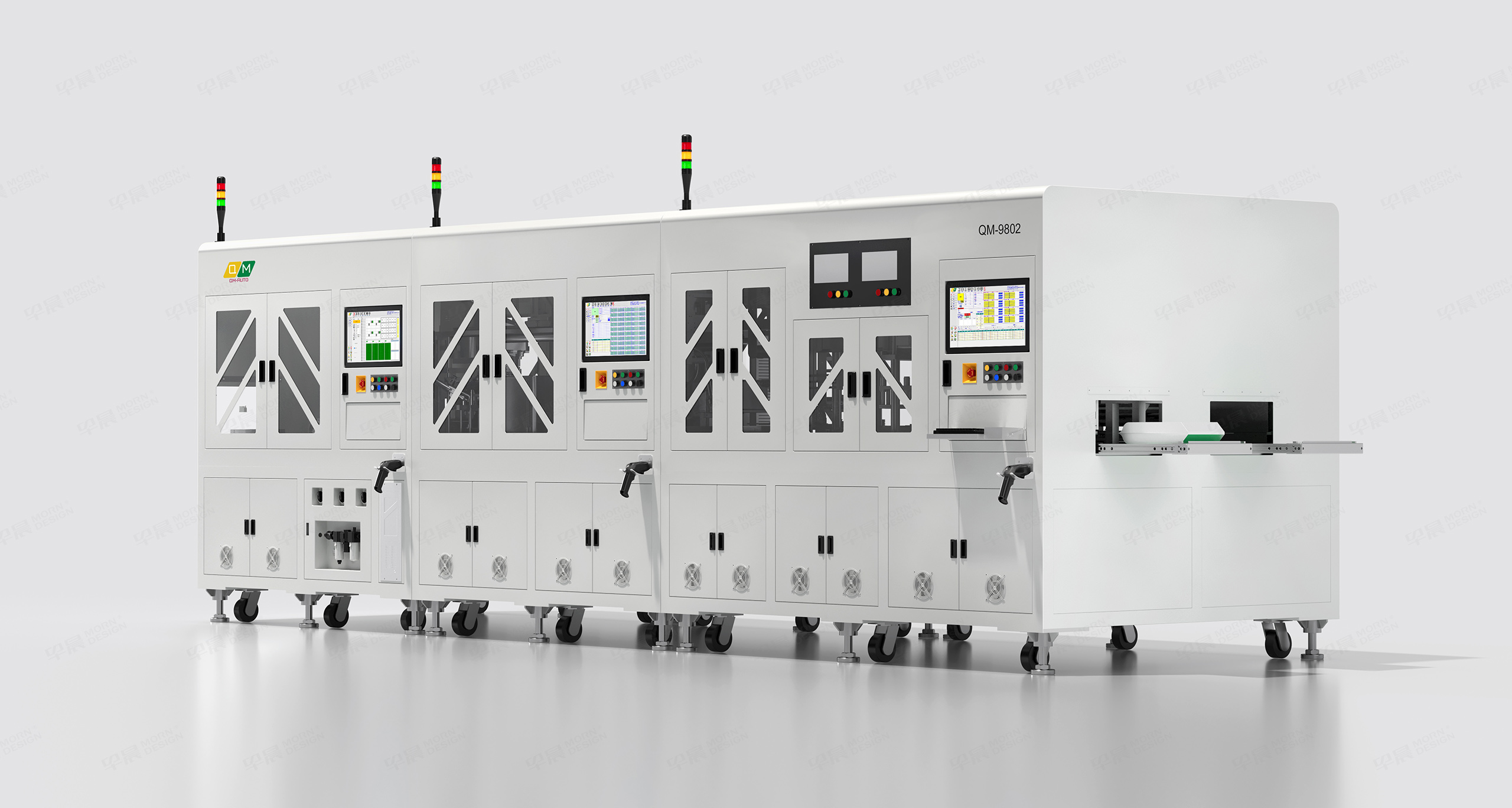 图片三维渲染,图片精修,半导体设备三维渲染,自动化设备图片精修,乾鸣QM-AUTO半导体自动化设备,图片三维渲染精修,制作公司