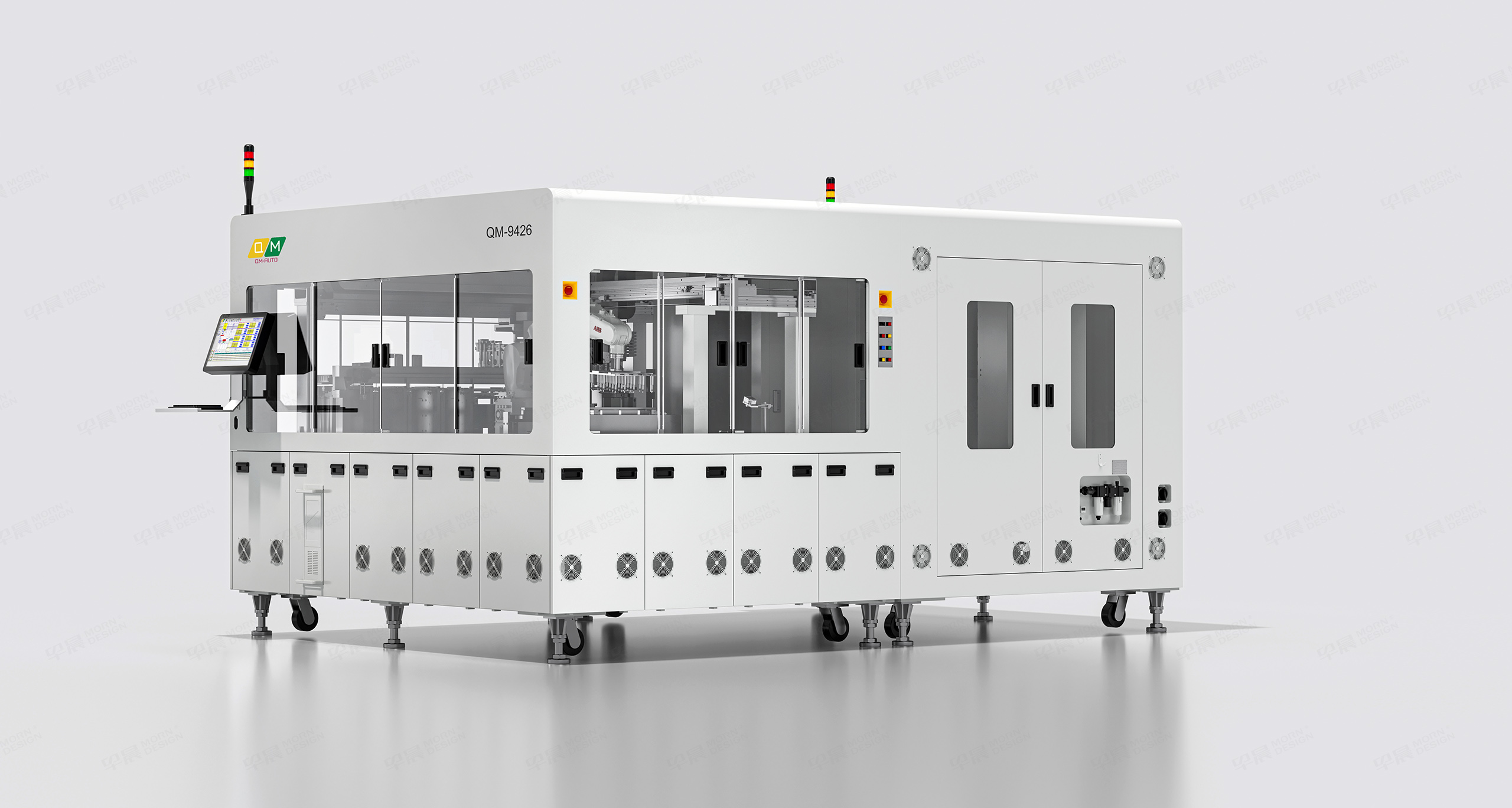 图片三维渲染,图片精修,半导体设备三维渲染,自动化设备图片精修,乾鸣QM-AUTO半导体自动化设备,图片三维渲染精修,制作公司