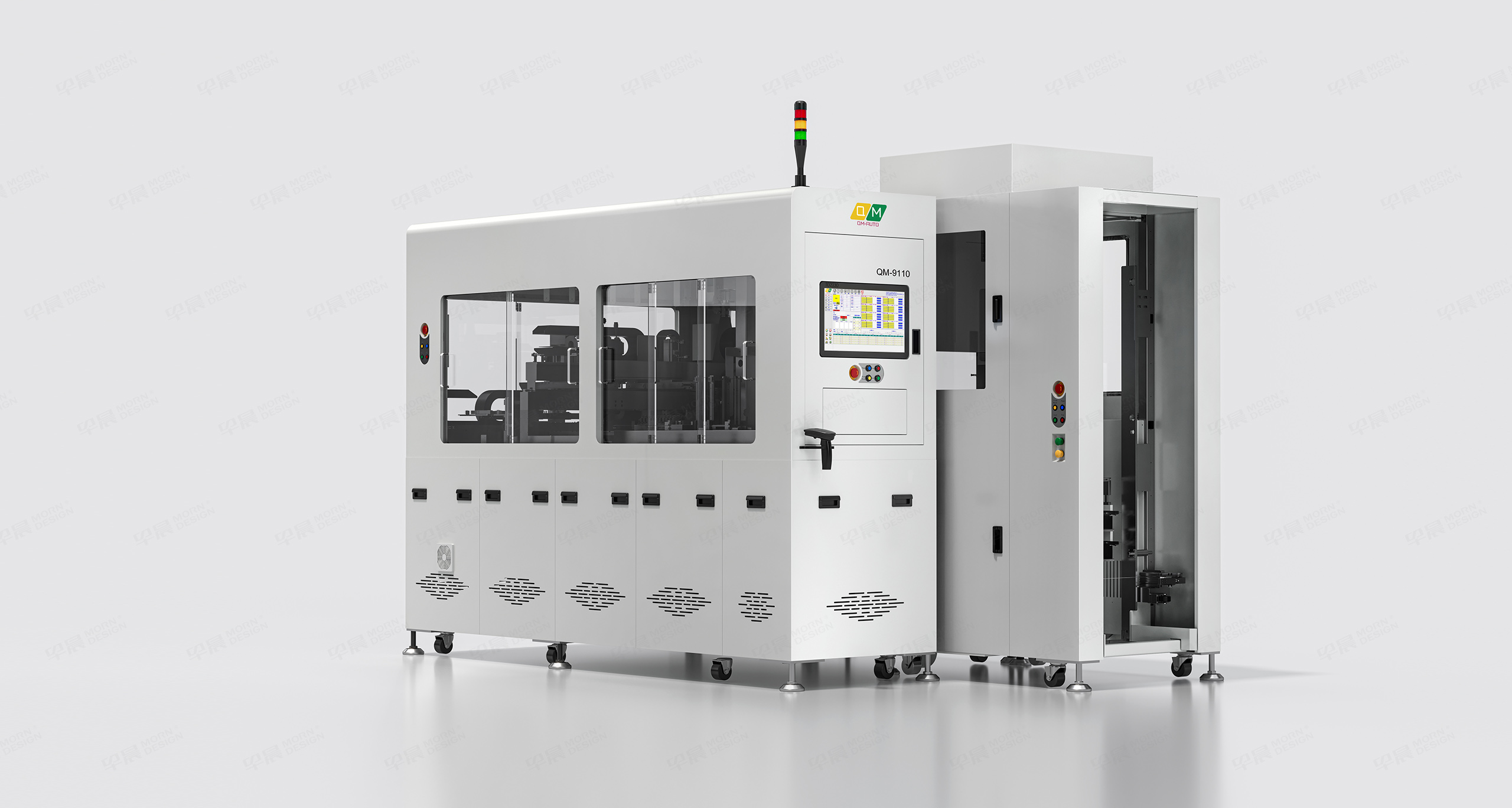 图片三维渲染,图片精修,半导体设备三维渲染,自动化设备图片精修,乾鸣QM-AUTO半导体自动化设备,图片三维渲染精修,制作公司