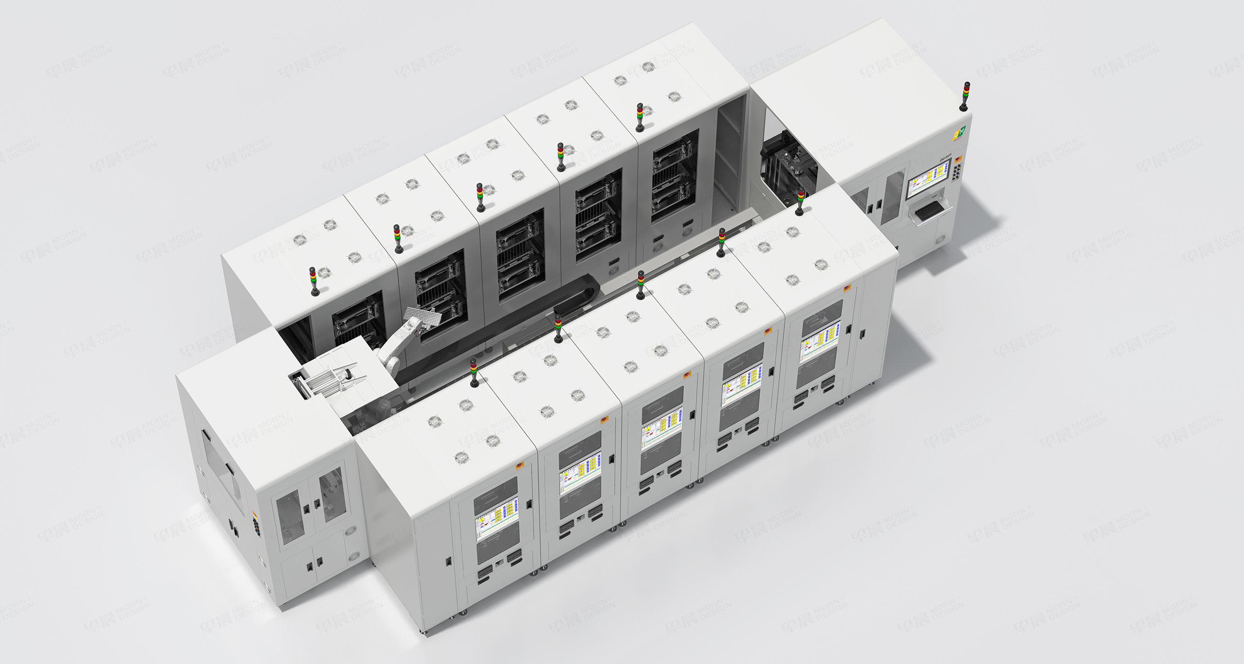 图片三维渲染,图片精修,半导体设备三维渲染,自动化设备图片精修,乾鸣QM-AUTO半导体自动化设备,图片三维渲染精修,制作公司