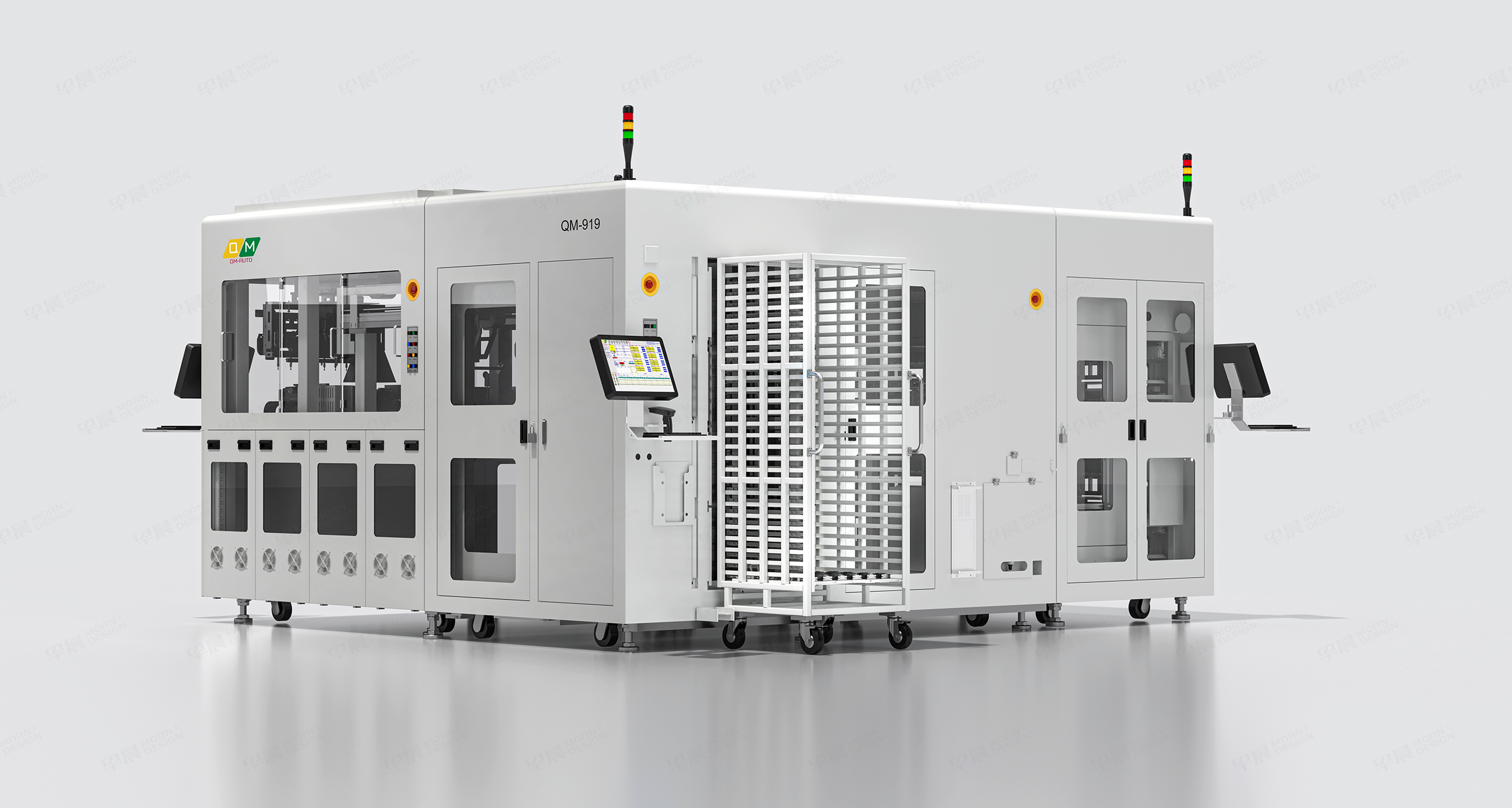 图片三维渲染,图片精修,半导体设备三维渲染,自动化设备图片精修,乾鸣QM-AUTO半导体自动化设备,图片三维渲染精修,制作公司