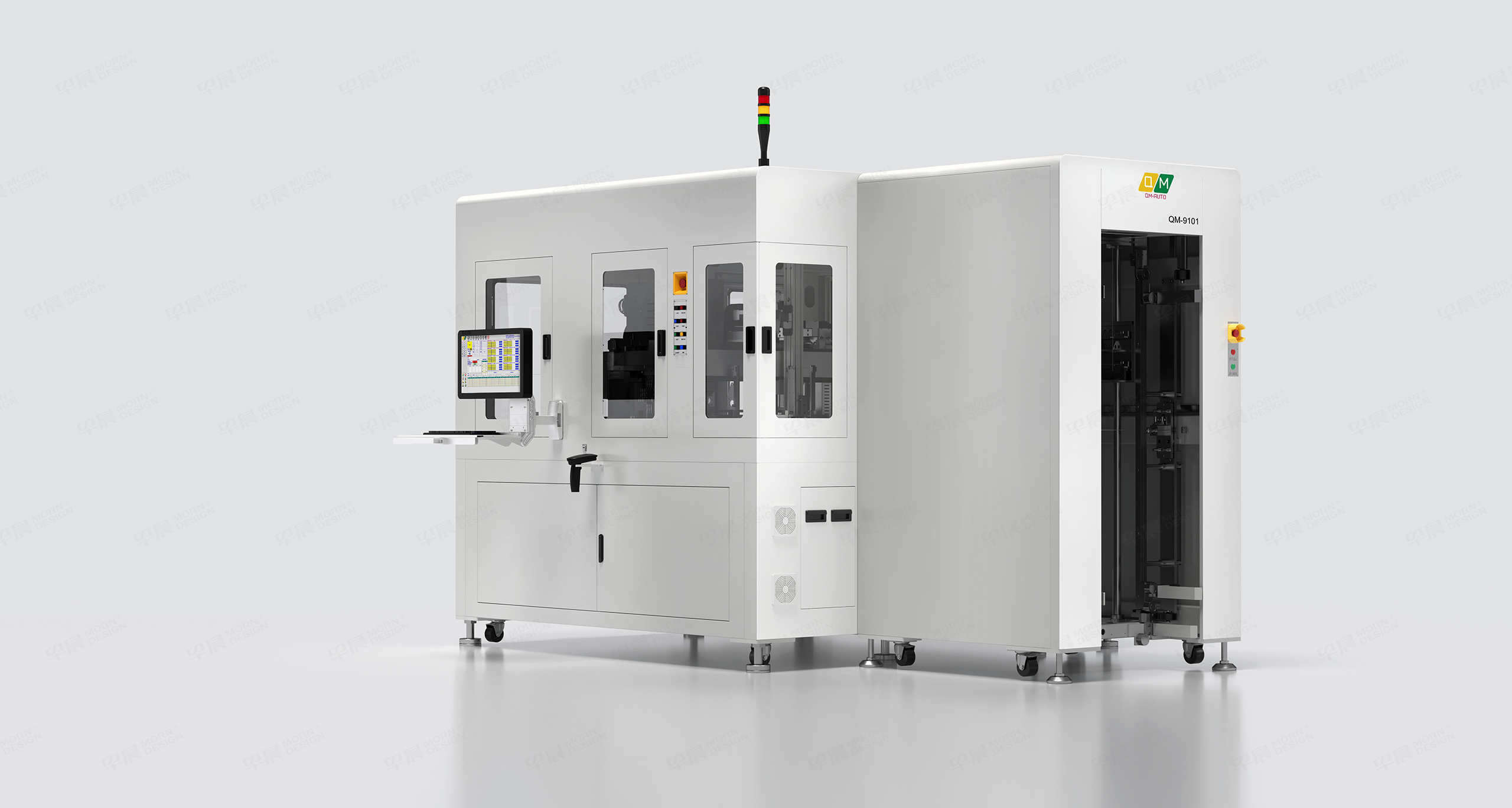 图片三维渲染,图片精修,半导体设备三维渲染,自动化设备图片精修,乾鸣QM-AUTO半导体自动化设备,图片三维渲染精修,制作公司