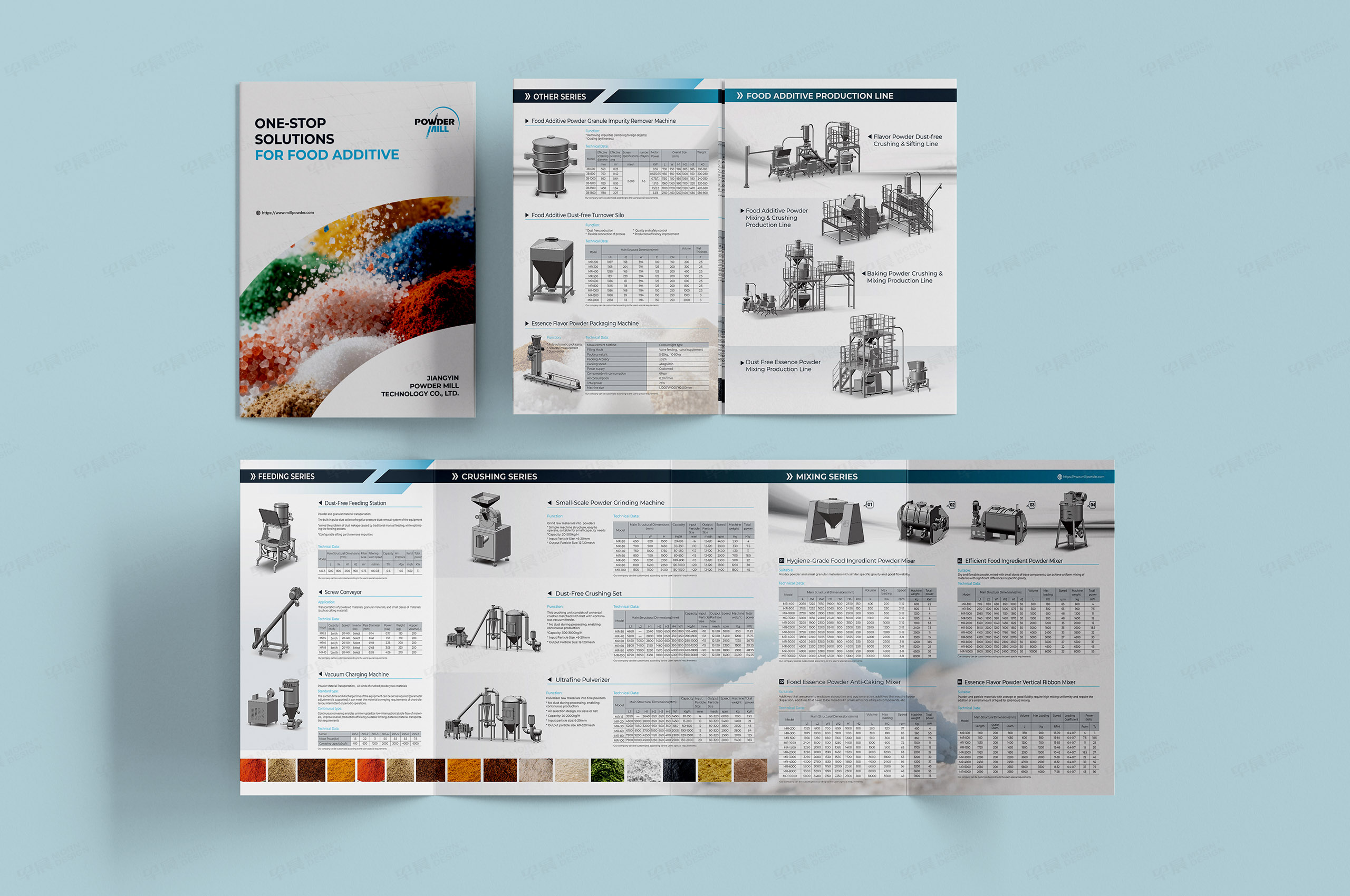 四折页设计,宣传页设计,米尔Powder Mill,添加剂,破碎机,磨粉机,宣传册折页设计,公司