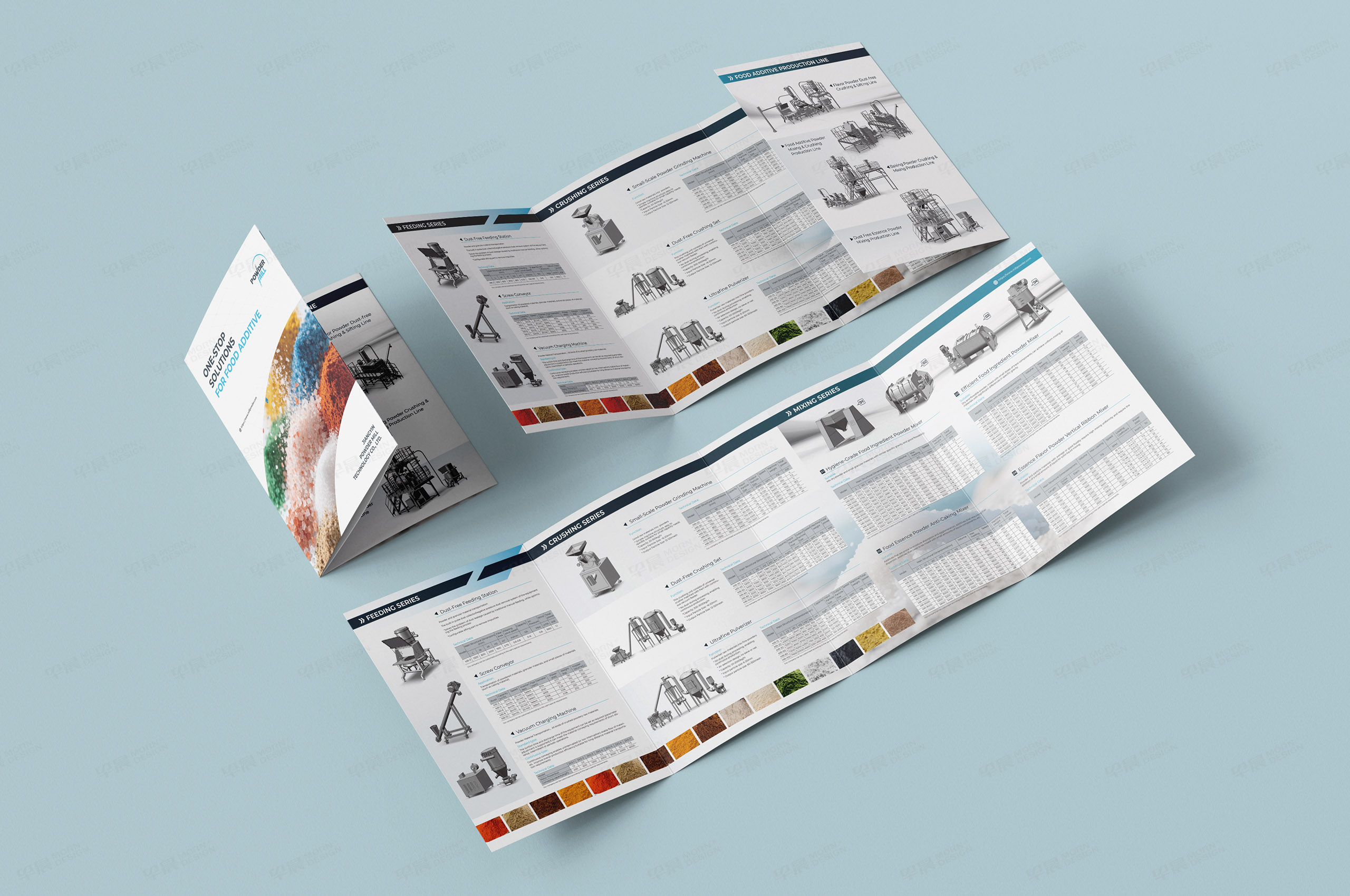 四折页设计,宣传页设计,米尔Powder Mill,添加剂,破碎机,磨粉机,宣传册折页设计,公司